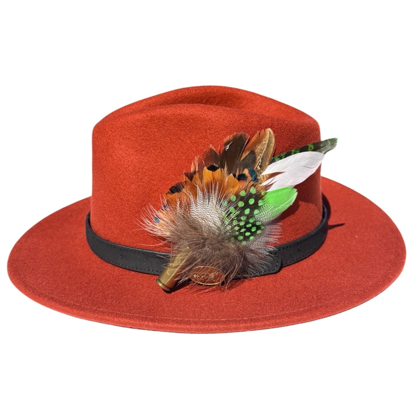 Lime Green and Natural Feather Hat Pin CFP857
