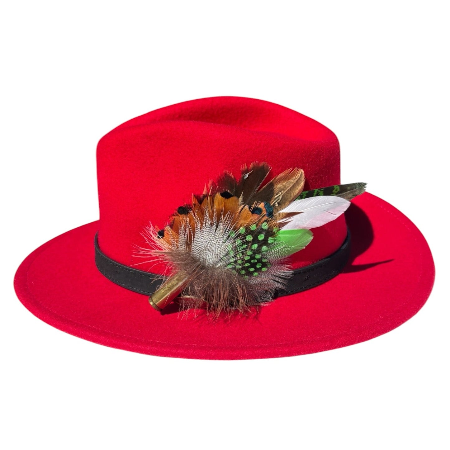 Lime Green and Natural Feather Hat Pin CFP857