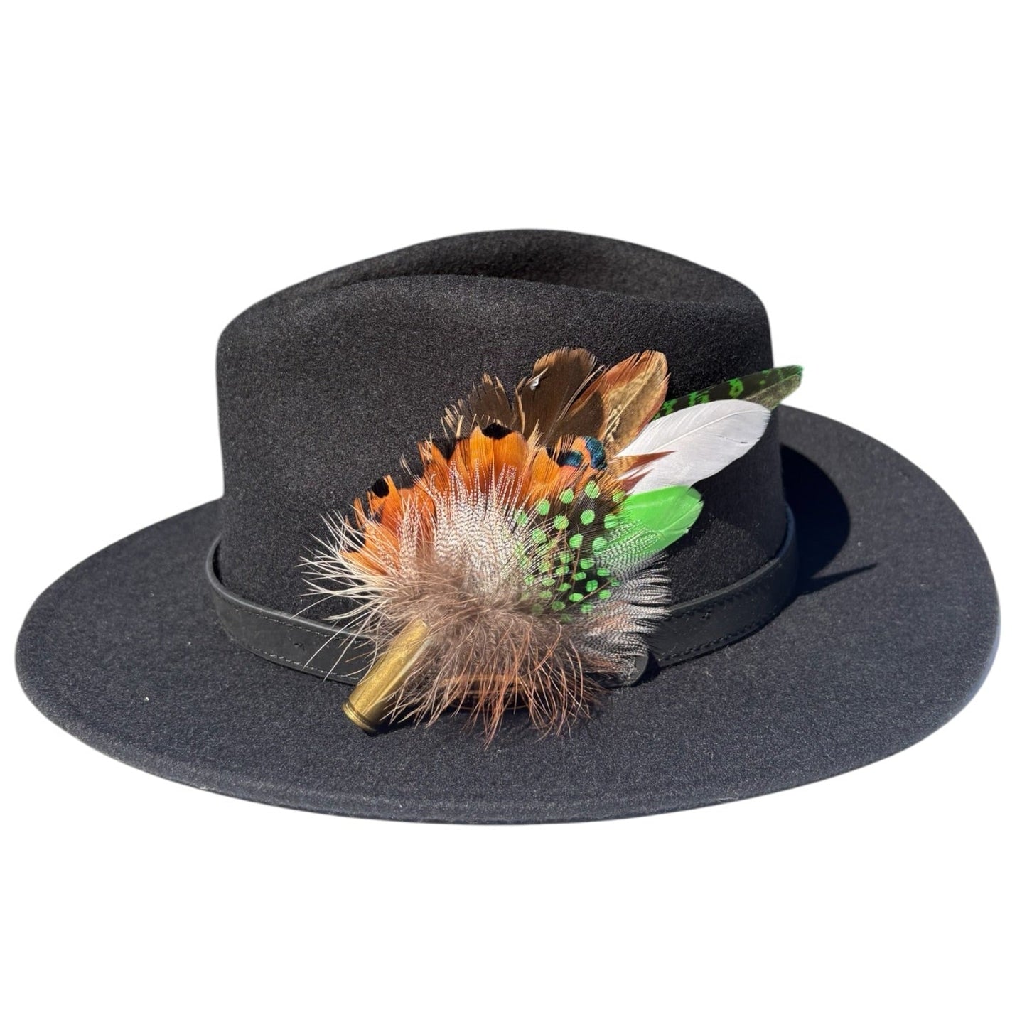 Lime Green and Natural Feather Hat Pin CFP857