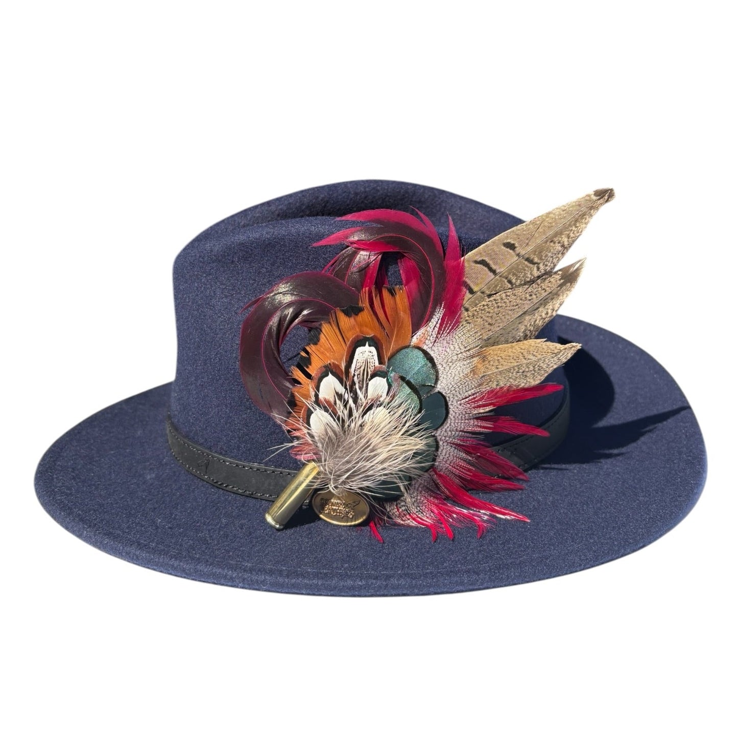 Claret and Natural Feather Hat Pin CFP858