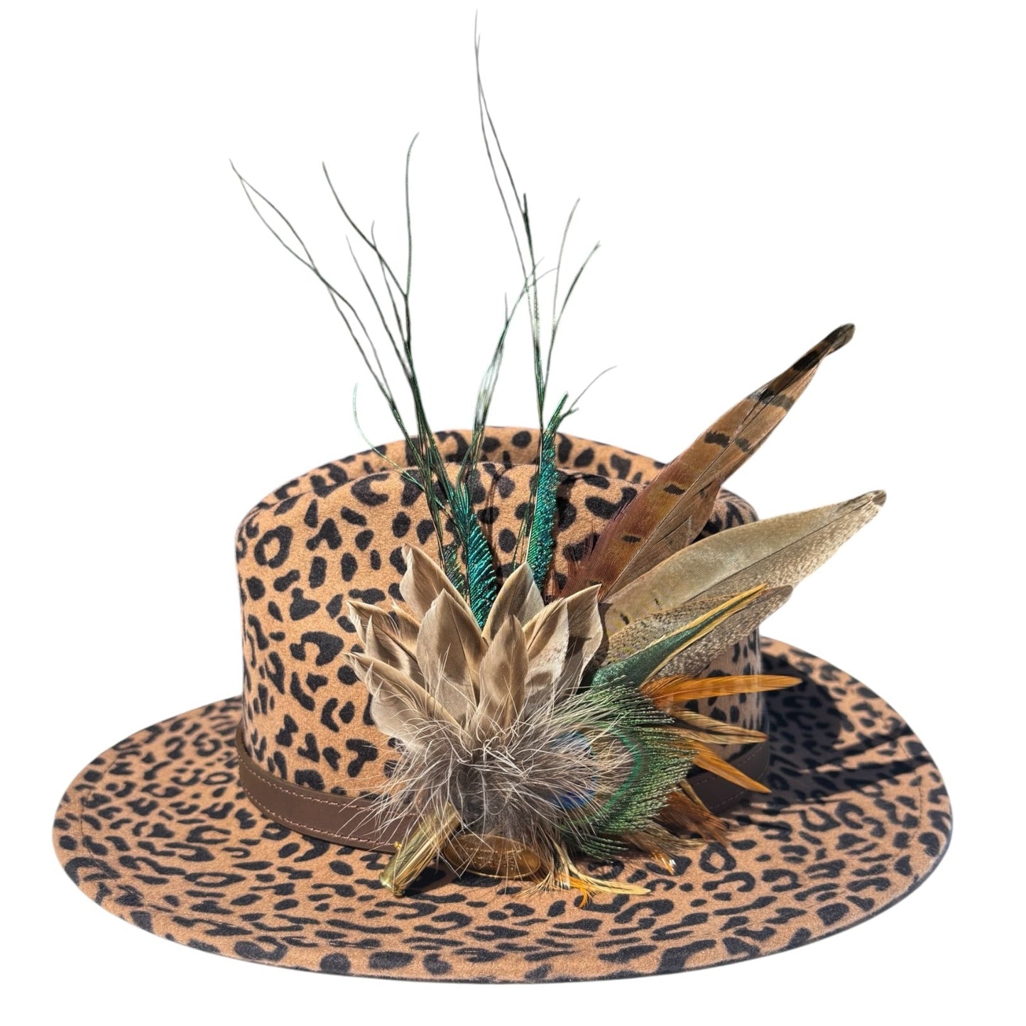 Peacock and Natural Feather Hat Pin CFP859