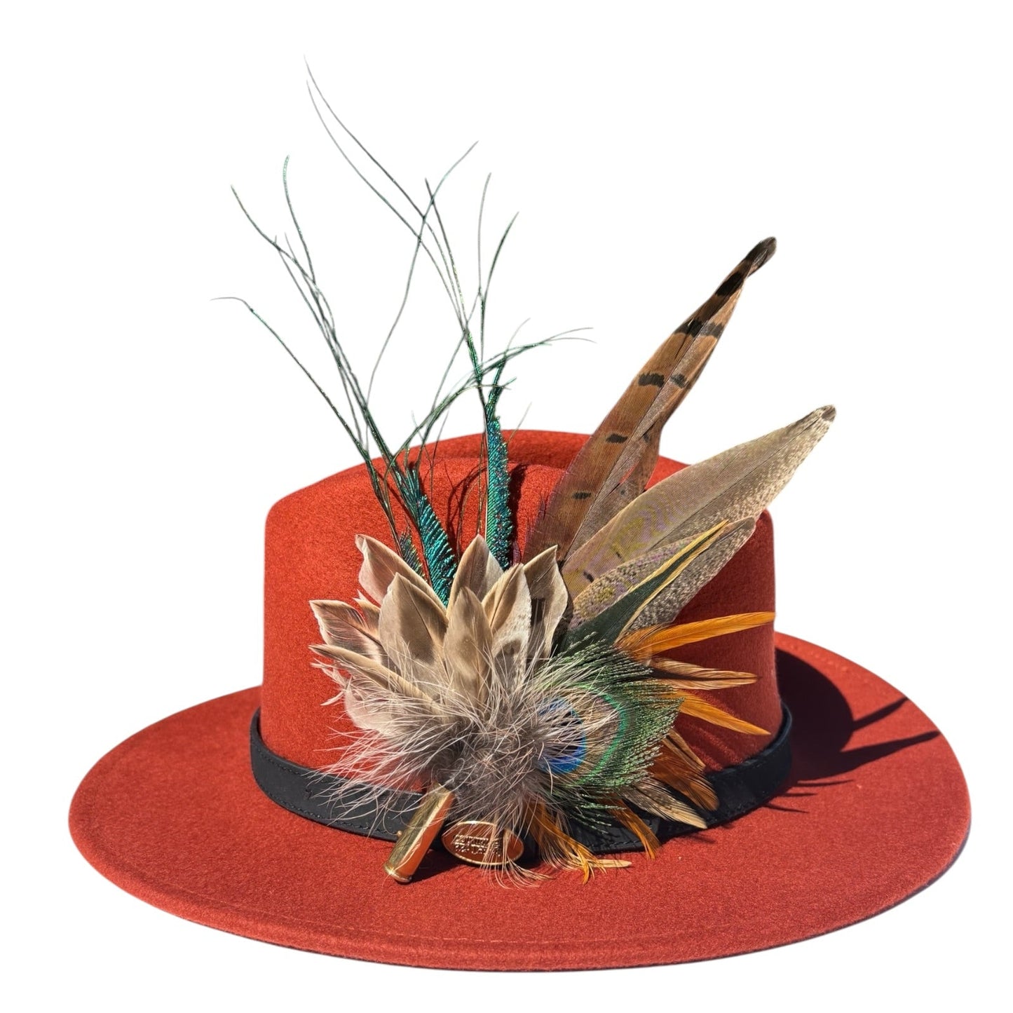 Peacock and Natural Feather Hat Pin CFP859
