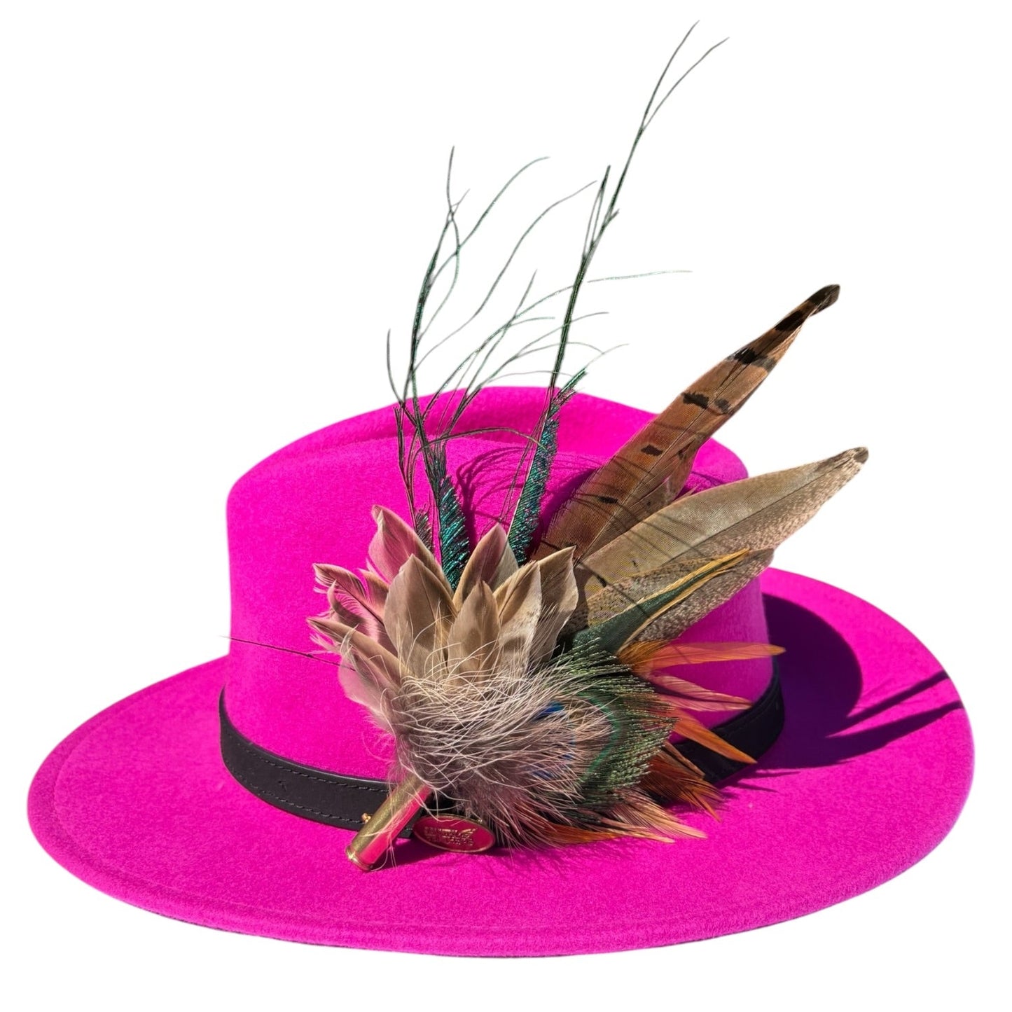 Peacock and Natural Feather Hat Pin CFP859