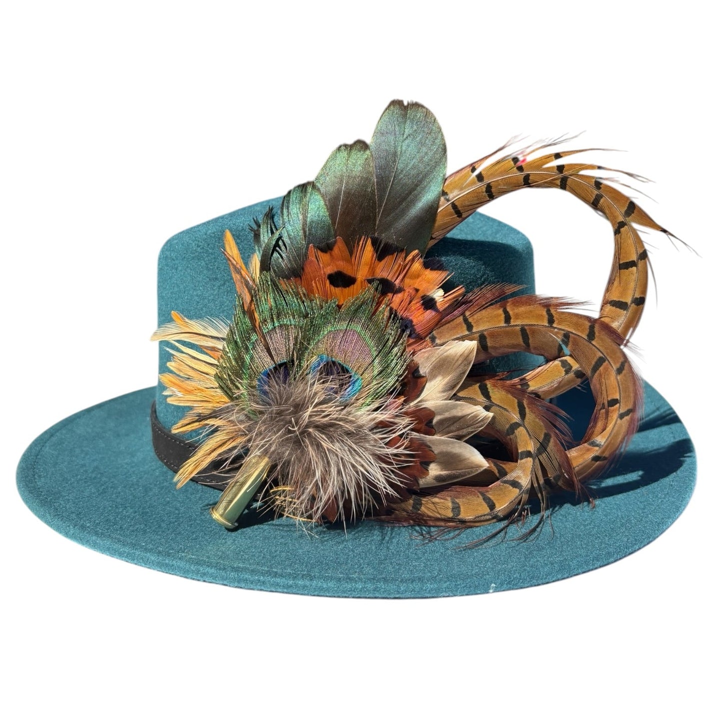 Peacock and Natural Feather Hat Pin CFP860