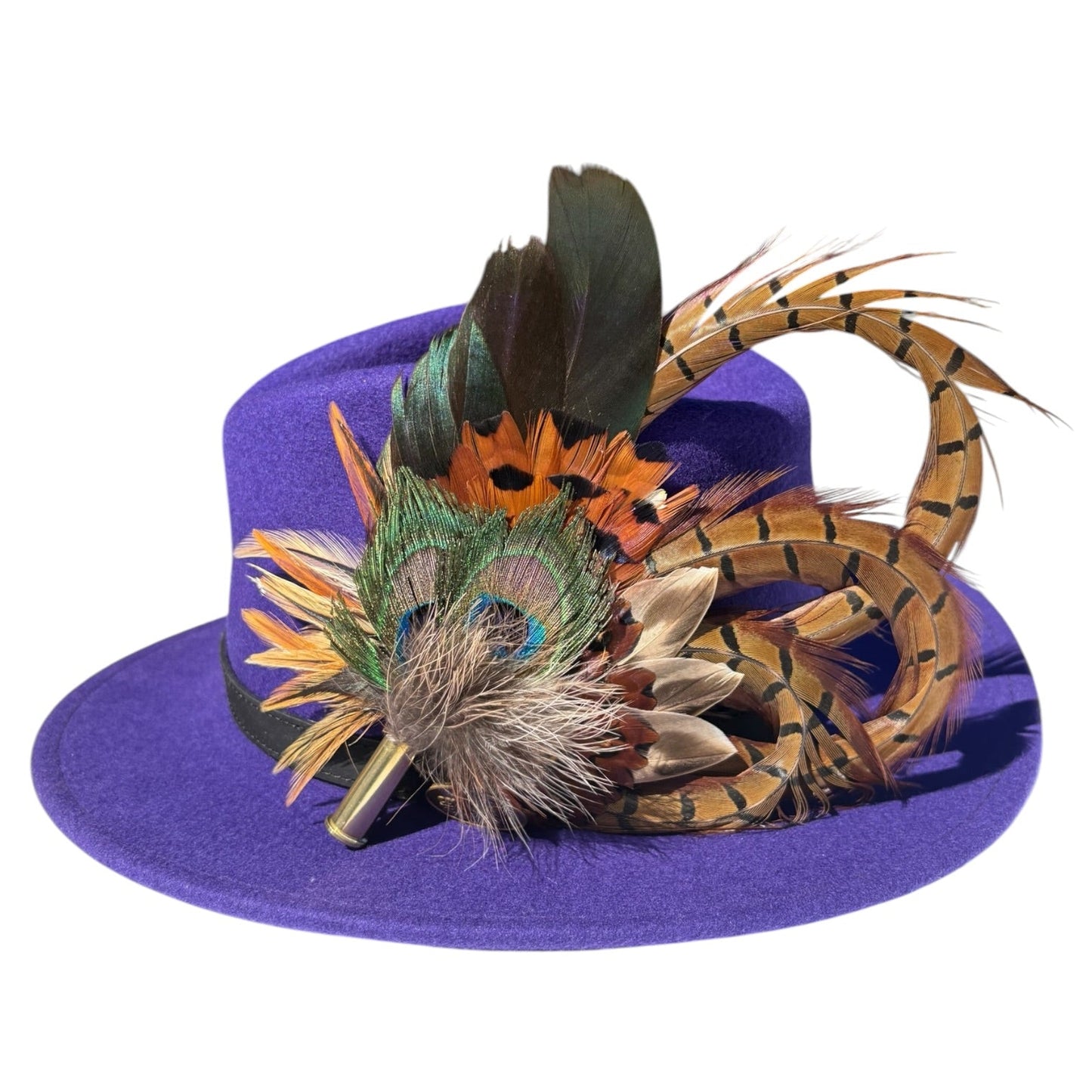 Peacock and Natural Feather Hat Pin CFP860