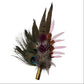 Peacock, Cerise Pink and Light Pink Feather Hat Pin CFP862