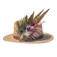 Peacock, Cerise Pink and Light Pink Feather Hat Pin CFP862