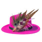 Peacock, Cerise Pink and Light Pink Feather Hat Pin CFP862