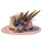 Peacock, Cerise Pink and Light Pink Feather Hat Pin CFP862