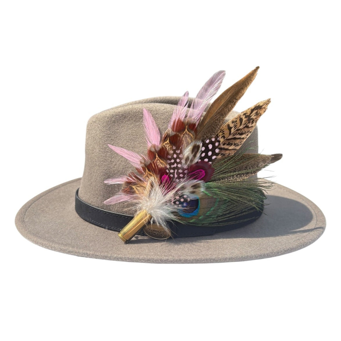 Cerise Pink and Light Pink Feather Hat Pin CFP863