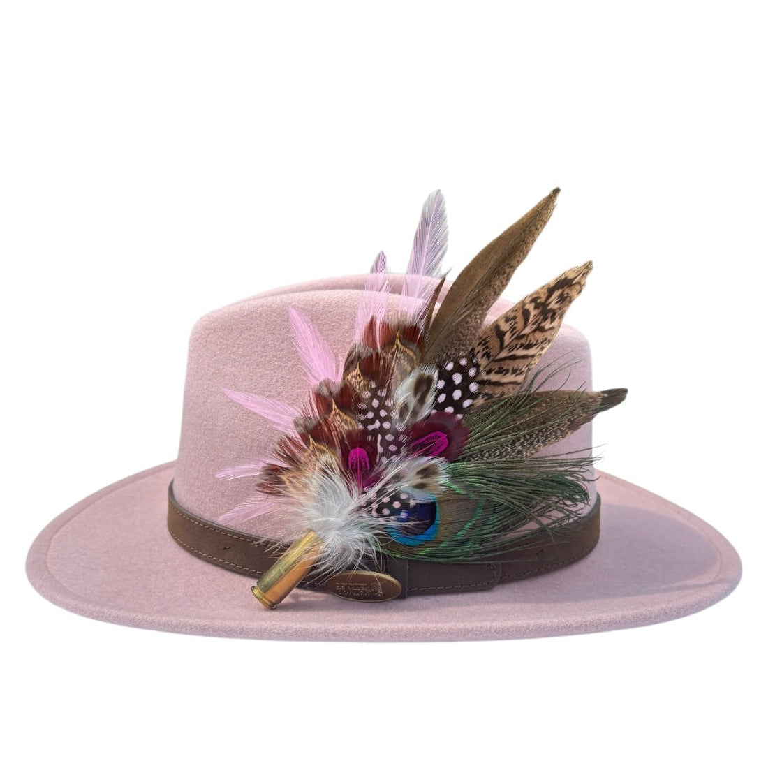 Cerise Pink and Light Pink Feather Hat Pin CFP863
