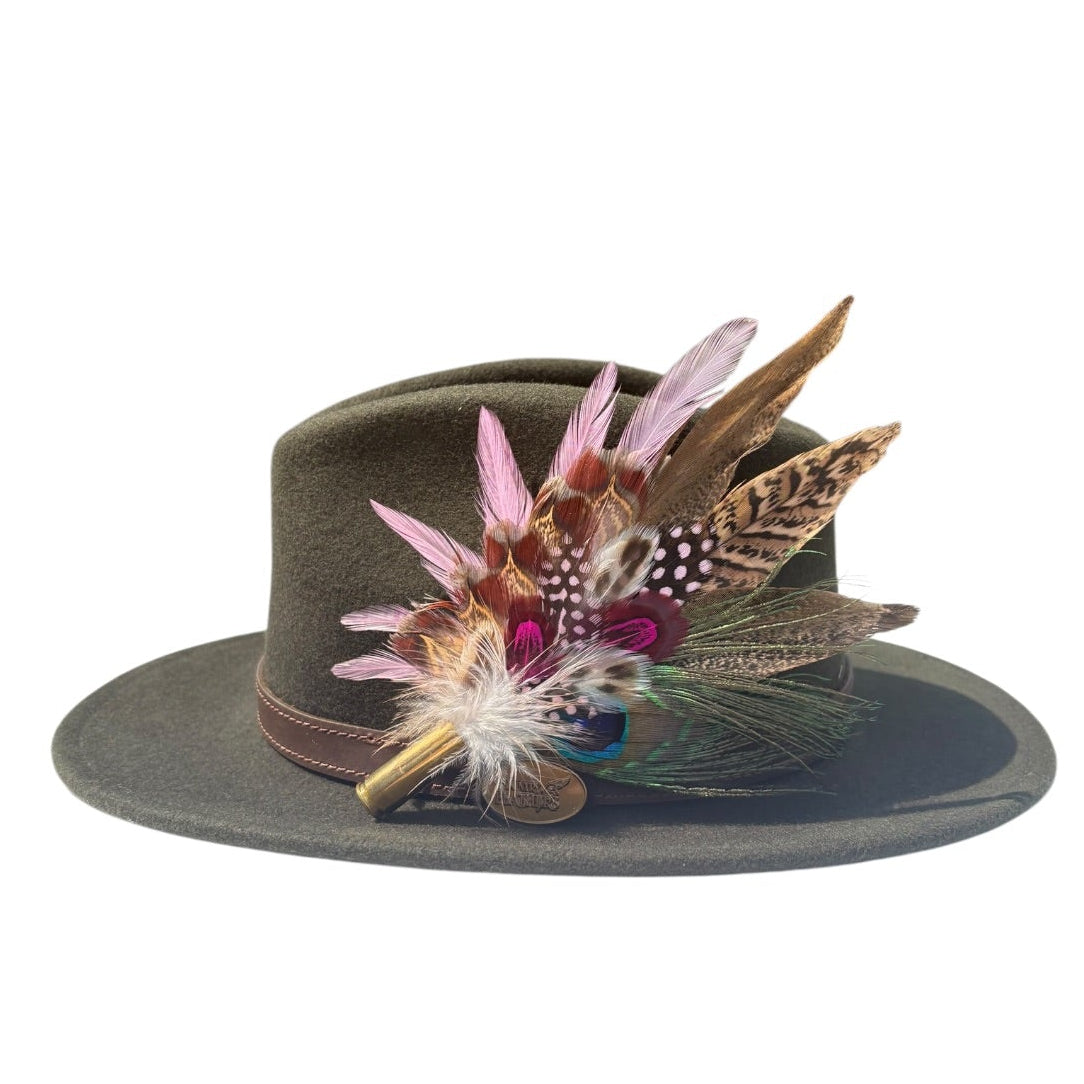 Cerise Pink and Light Pink Feather Hat Pin CFP863