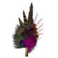 Peacock, Cerise Pink and Light Pink Feather Hat Pin CFP864