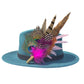 Peacock, Cerise Pink and Light Pink Feather Hat Pin CFP864