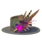 Peacock, Cerise Pink and Light Pink Feather Hat Pin CFP864