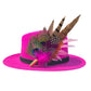 Peacock, Cerise Pink and Light Pink Feather Hat Pin CFP864