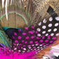 Peacock, Cerise Pink and Light Pink Feather Hat Pin CFP864