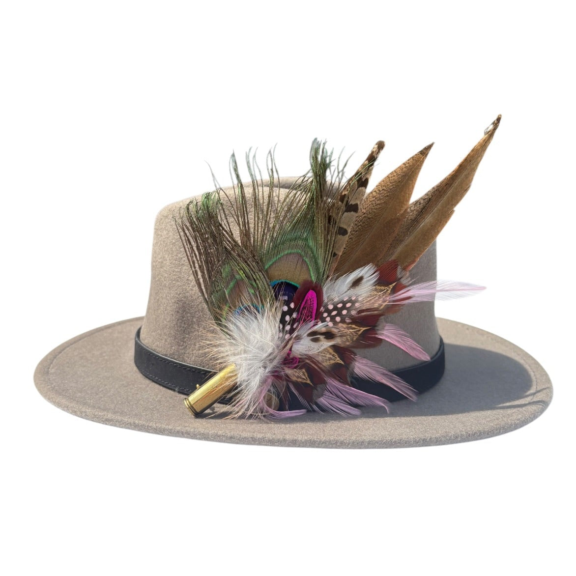 Cerise and Light Pink Feather Hat Pin CFP865