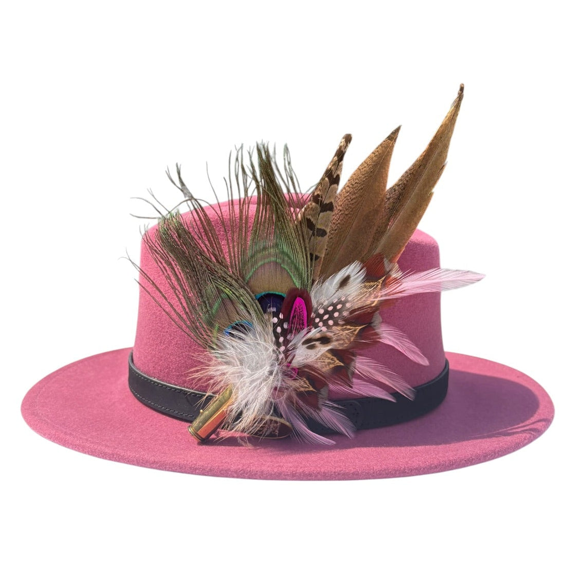 Cerise and Light Pink Feather Hat Pin CFP865