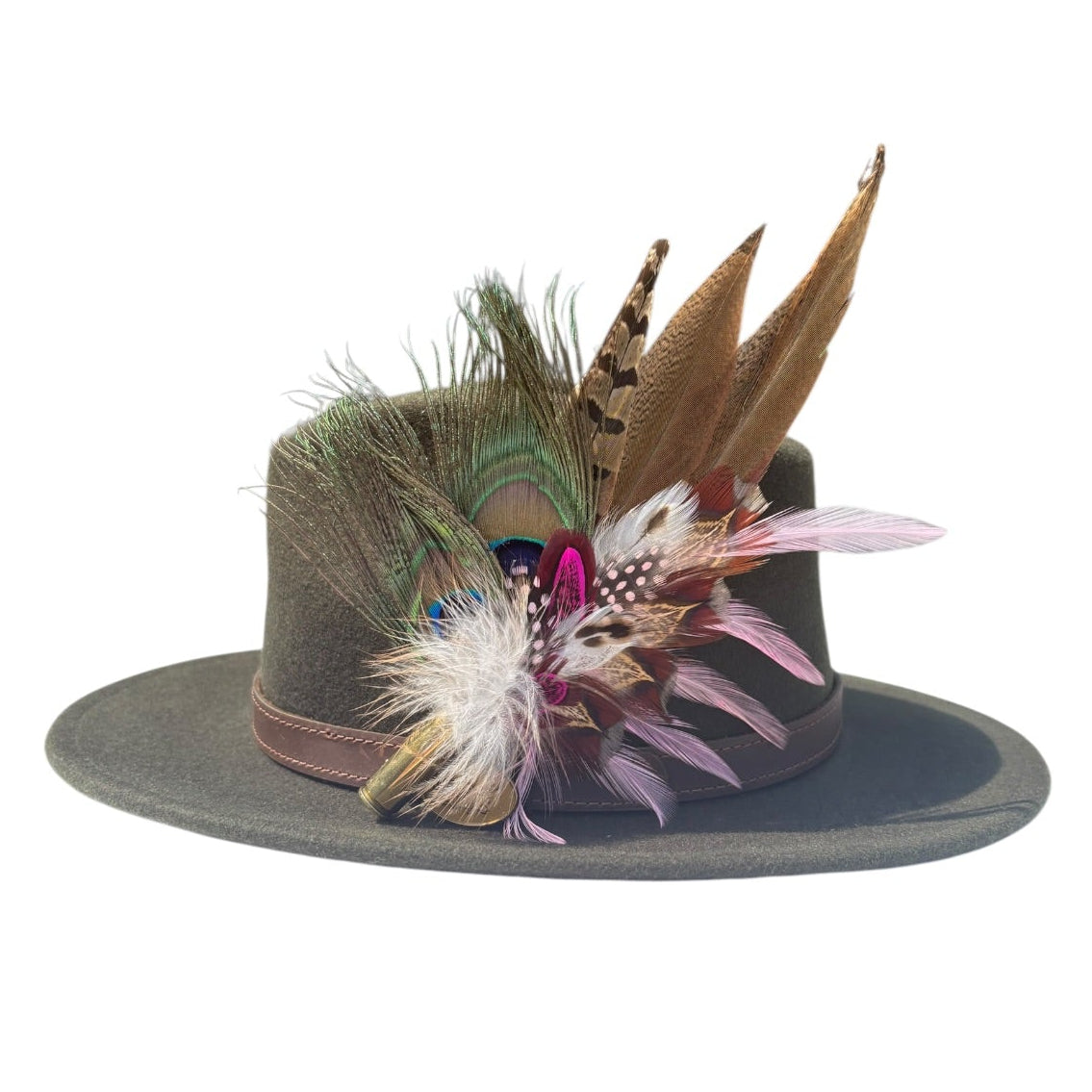 Cerise and Light Pink Feather Hat Pin CFP865