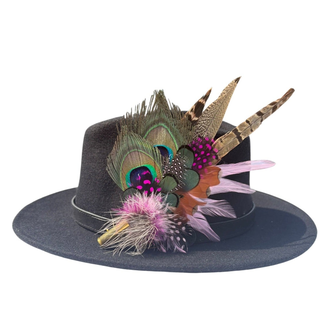 Cerise and Light Pink Feather Hat Pin CFP866