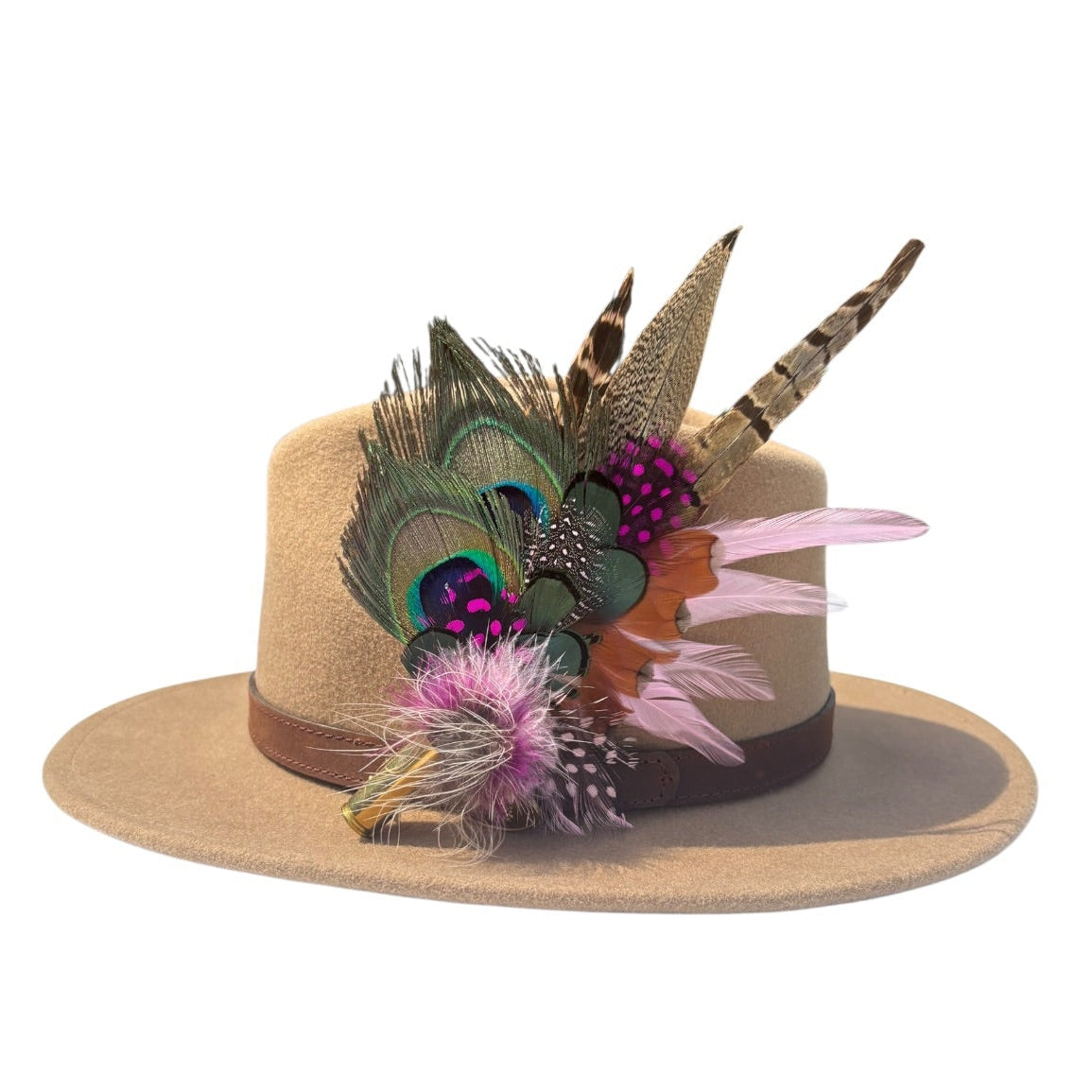Cerise and Light Pink Feather Hat Pin CFP866