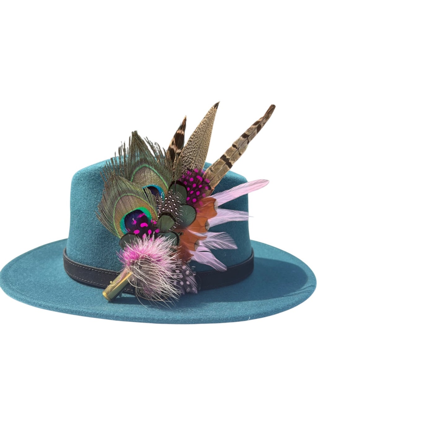 Cerise and Light Pink Feather Hat Pin CFP866