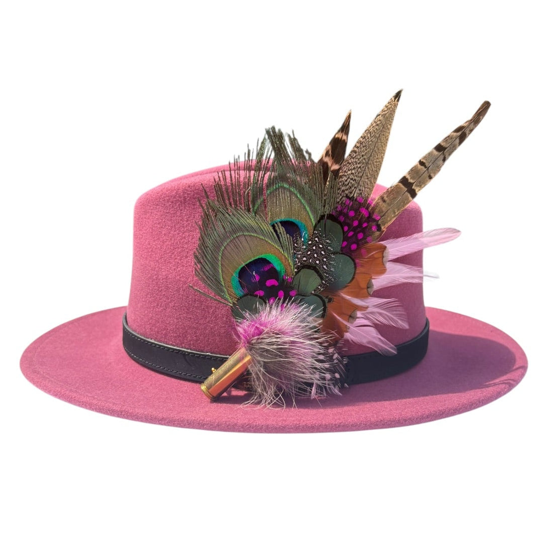 Cerise and Light Pink Feather Hat Pin CFP866