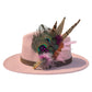 Cerise and Light Pink Feather Hat Pin CFP866