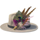 Peacock, Cerise and Light Pink Feather Hat Pin CFP867
