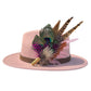 Peacock, Cerise and Light Pink Feather Hat Pin CFP867