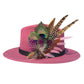 Peacock, Cerise and Light Pink Feather Hat Pin CFP867