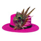 Peacock, Cerise and Light Pink Feather Hat Pin CFP867