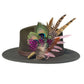 Peacock, Cerise and Light Pink Feather Hat Pin CFP867
