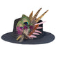 Peacock, Cerise and Light Pink Feather Hat Pin CFP867