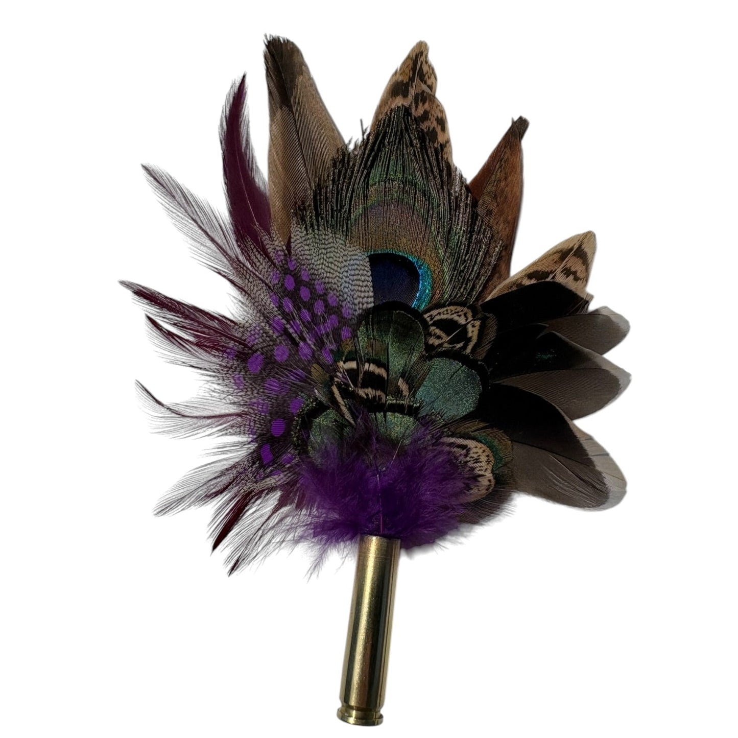 Teal, Peacock, Guinea Fowl, Duck & Pheasant Feather Hat Pin CFP874