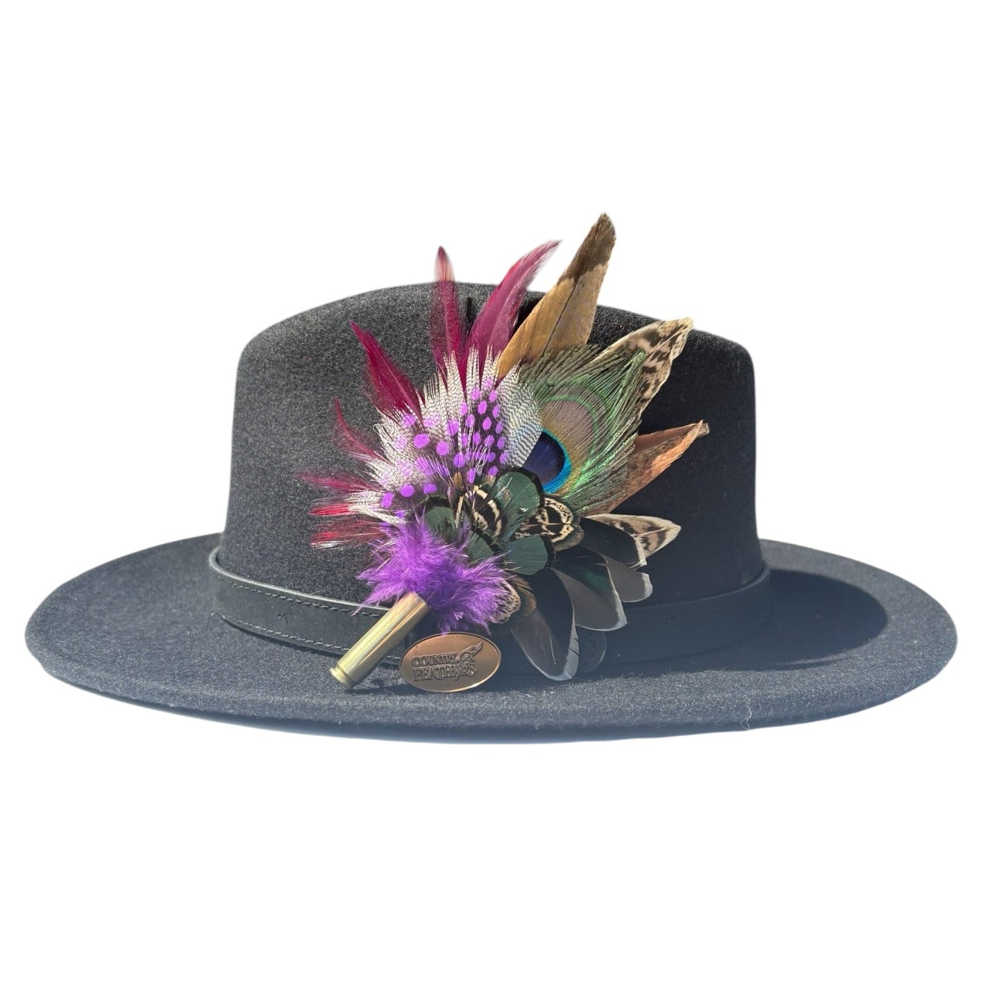 Teal, Peacock, Guinea Fowl, Duck & Pheasant Feather Hat Pin CFP874