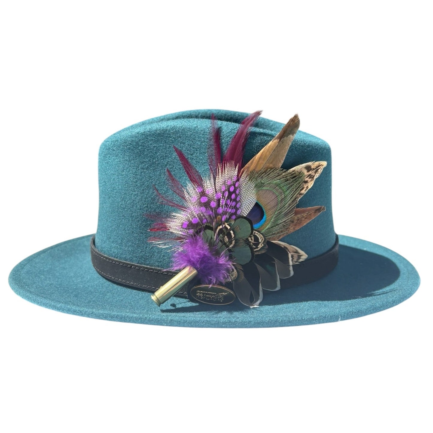 Teal, Peacock, Guinea Fowl, Duck & Pheasant Feather Hat Pin CFP874