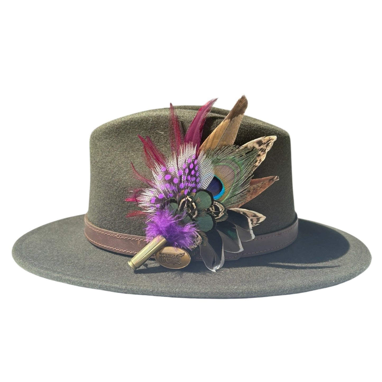 Teal, Peacock, Guinea Fowl, Duck & Pheasant Feather Hat Pin CFP874