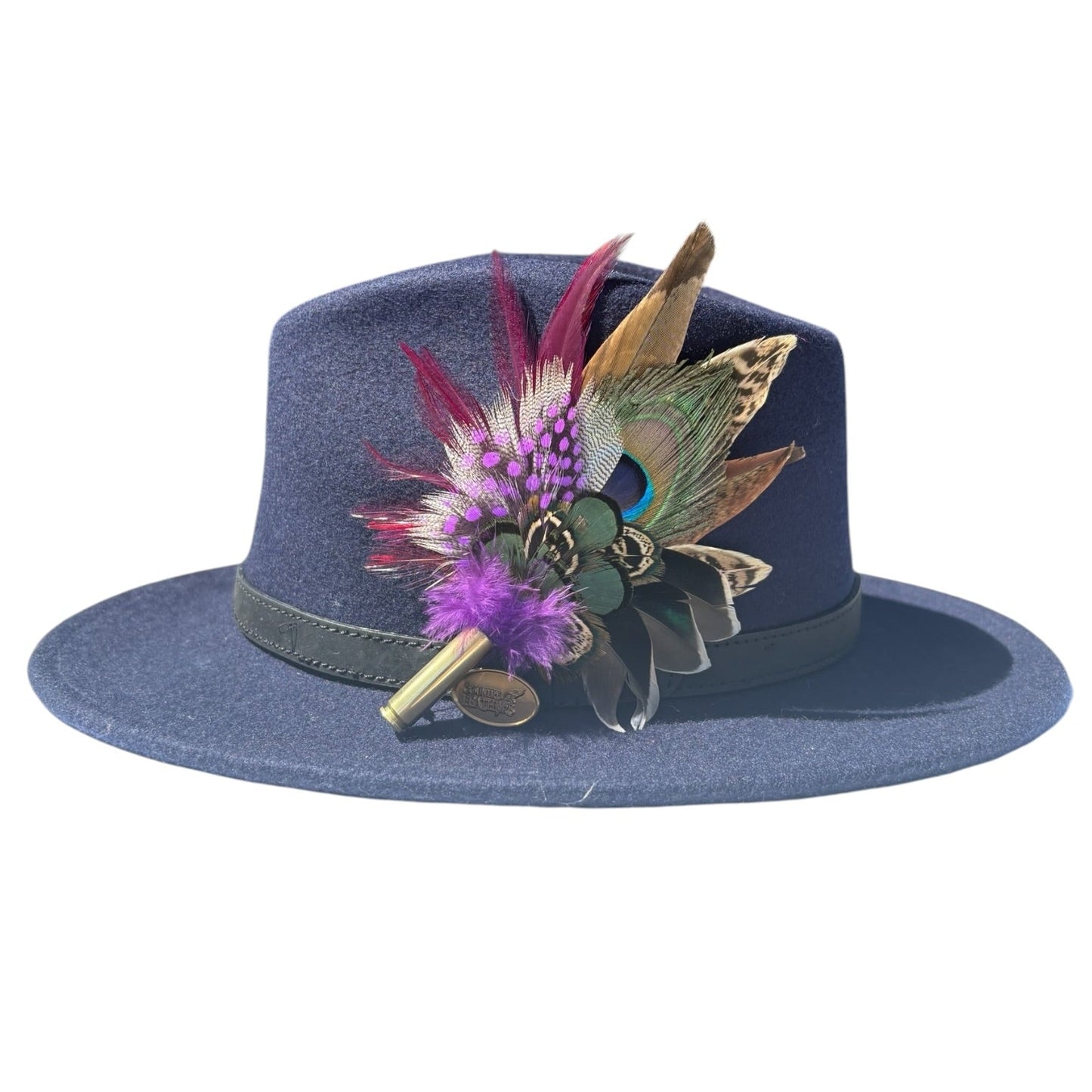 Teal, Peacock, Guinea Fowl, Duck & Pheasant Feather Hat Pin CFP874