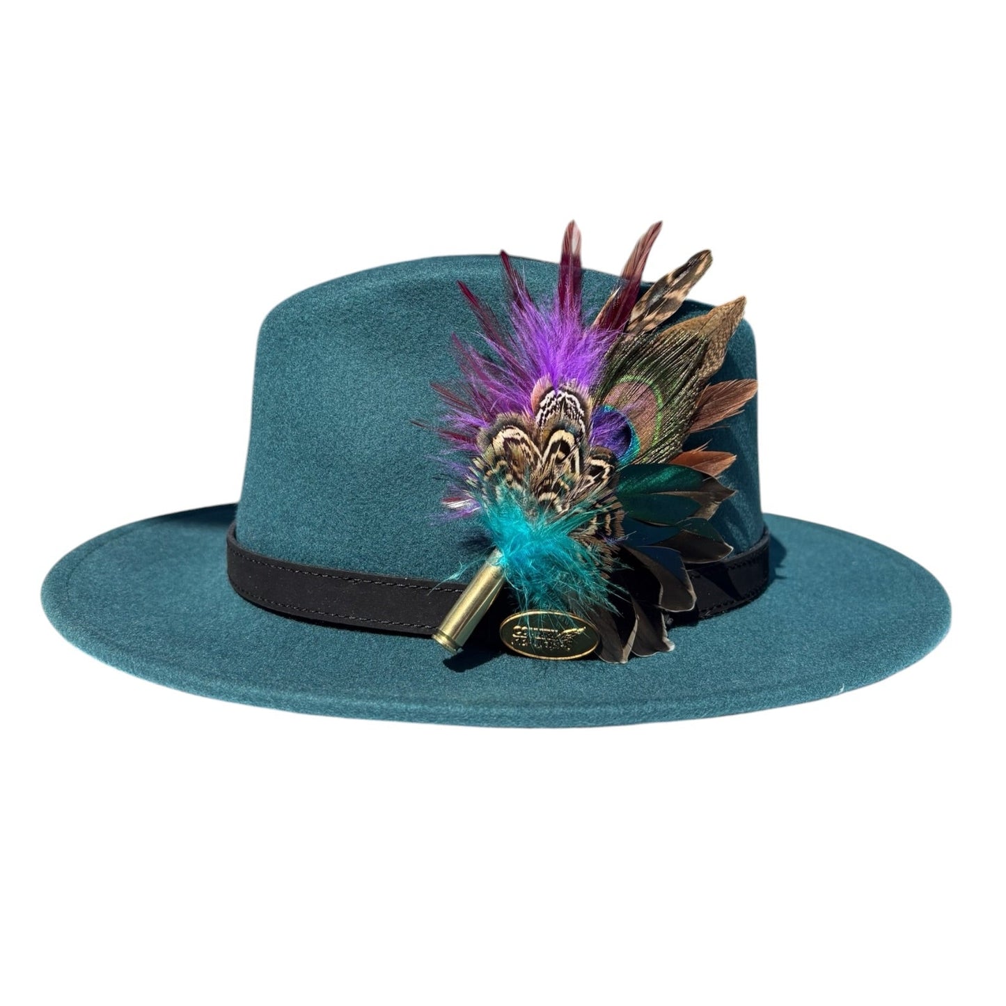 Teal, Rooster, Peacock and Pheasant Feather Hat Pin CFP869