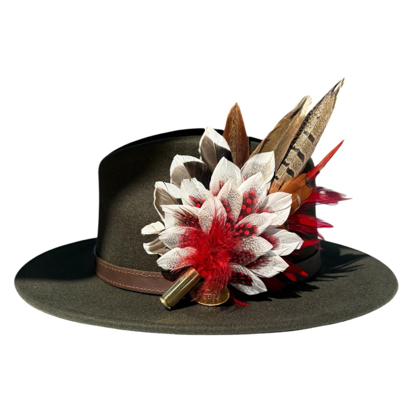 Duck, Guinea Fowl Rooster & Pheasant Feather Hat Pin CFP871