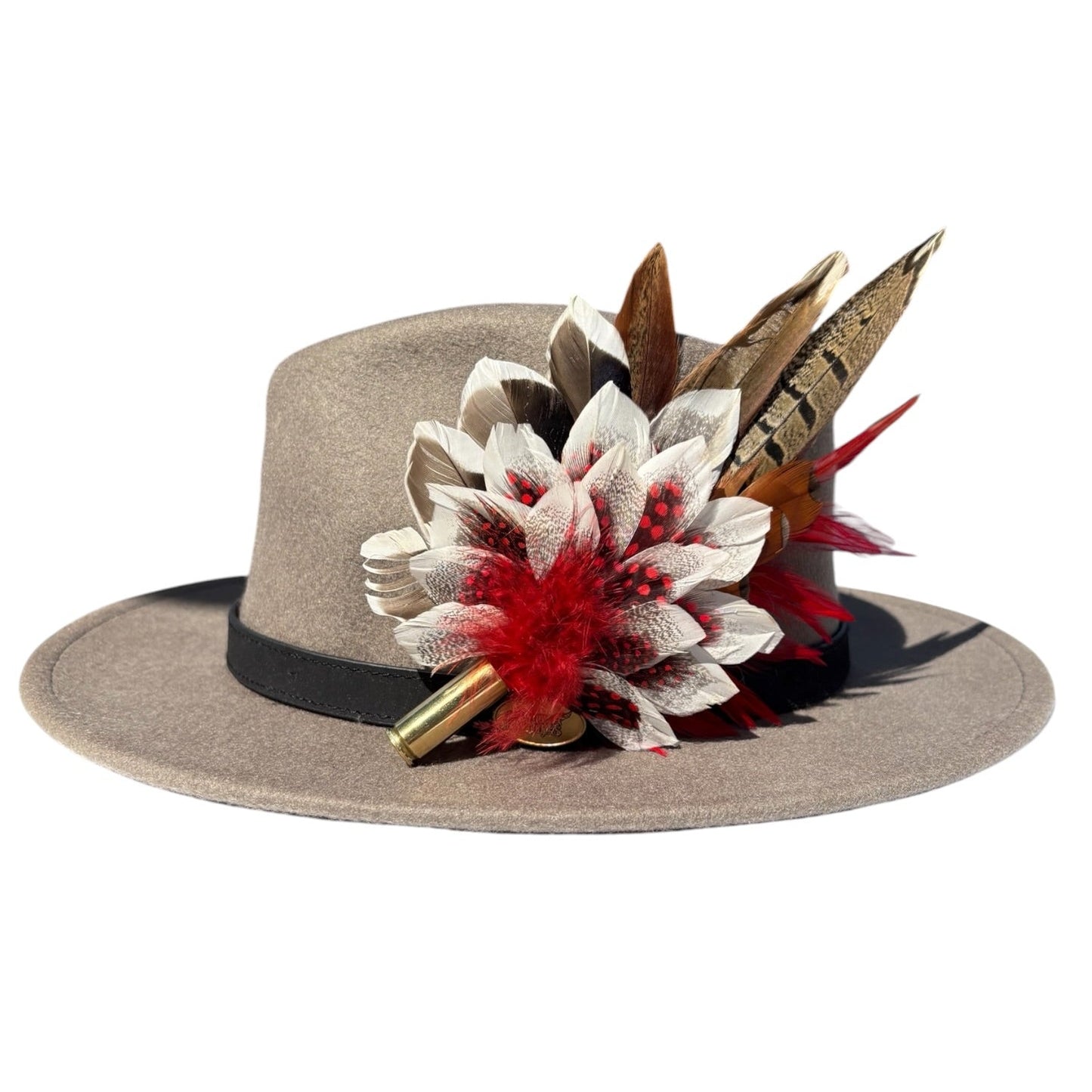 Duck, Guinea Fowl Rooster & Pheasant Feather Hat Pin CFP871