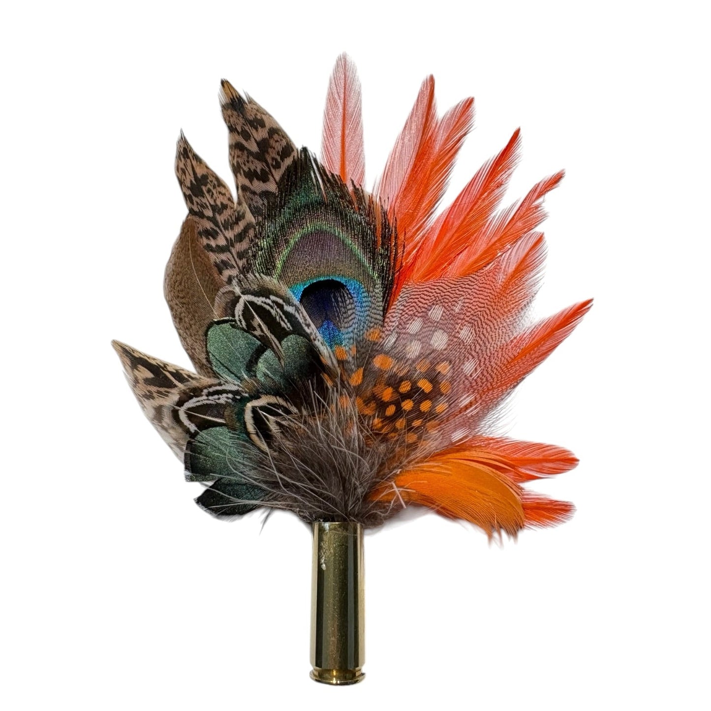 Peacock, Rooster, Guinea Fowl, Goose & Pheasant Feather Hat Pin CFP872
