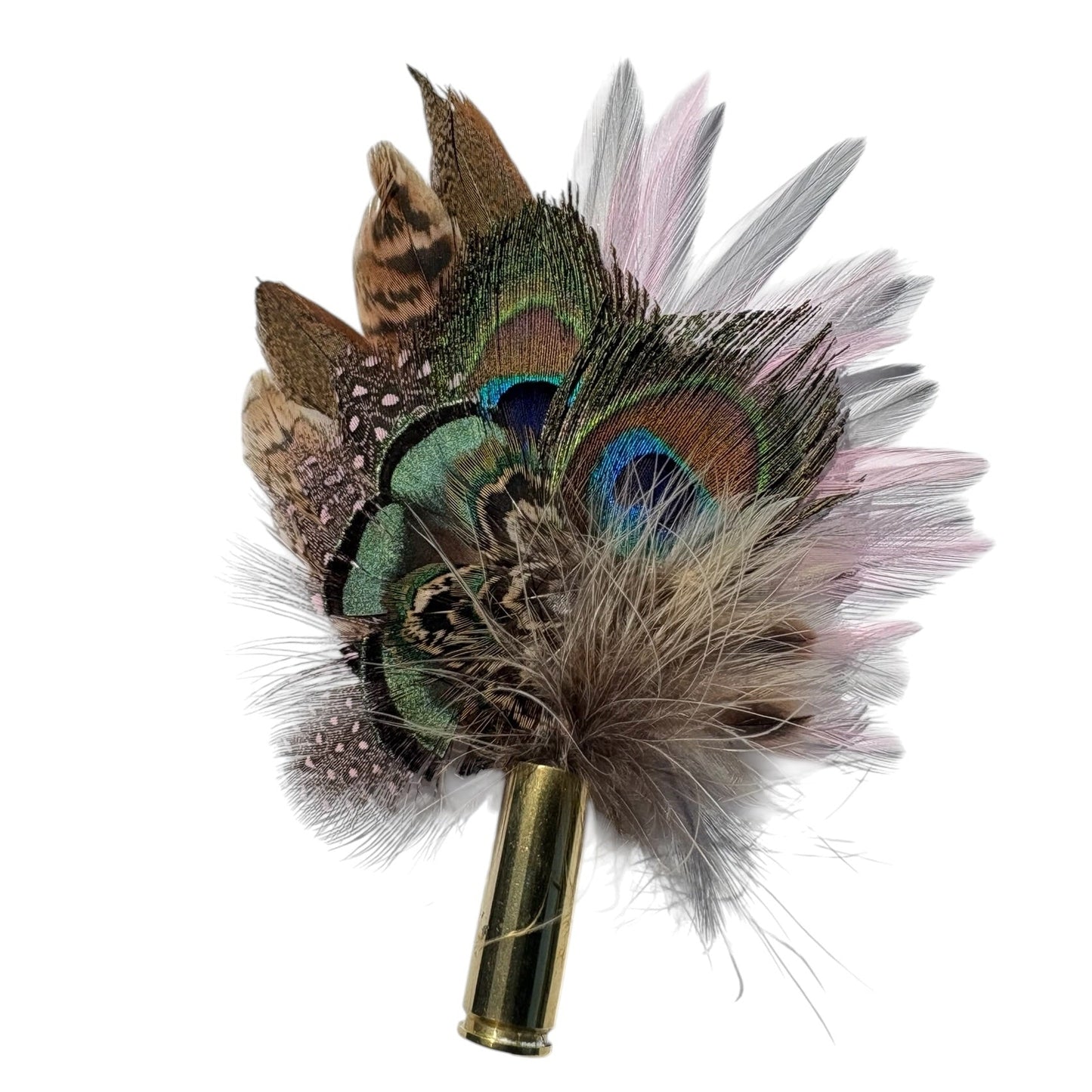 Peacock, Rooster, Guinea Fowl & Pheasant Feather Hat Pin CFP873
