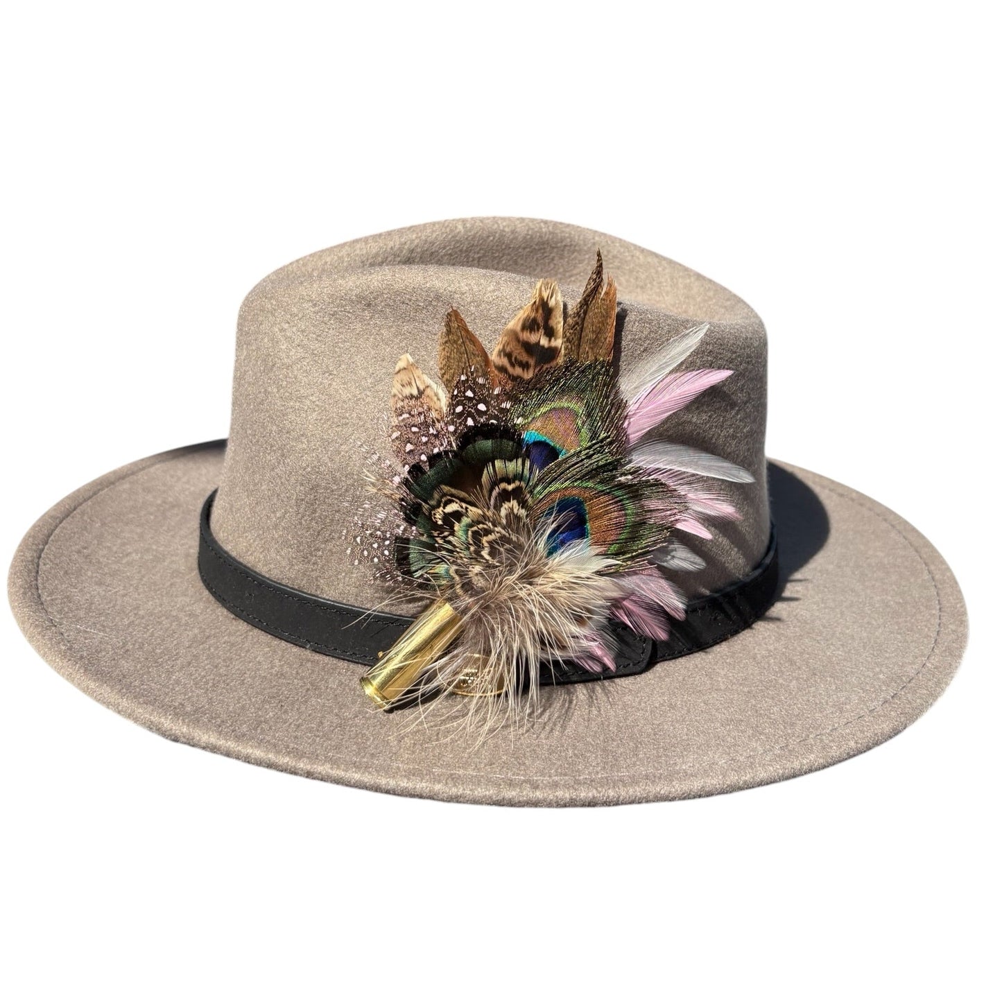 Peacock, Rooster, Guinea Fowl & Pheasant Feather Hat Pin CFP873