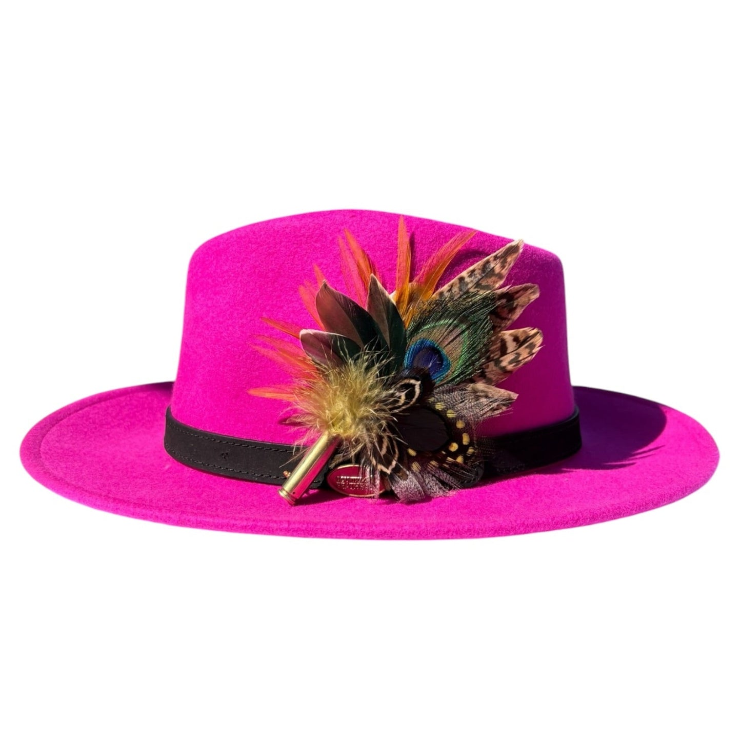Teal, Peacock and Natural Feather Hat Pin CFP883