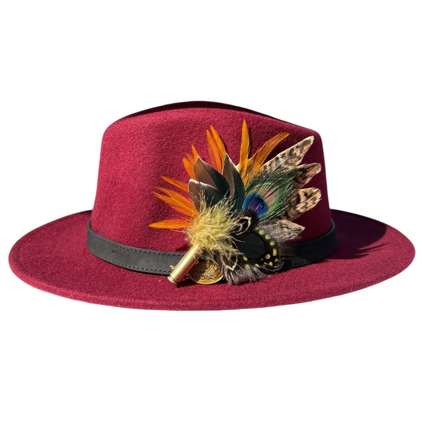 Teal, Peacock and Natural Feather Hat Pin CFP883