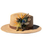 Teal, Peacock and Natural Feather Hat Pin CFP883