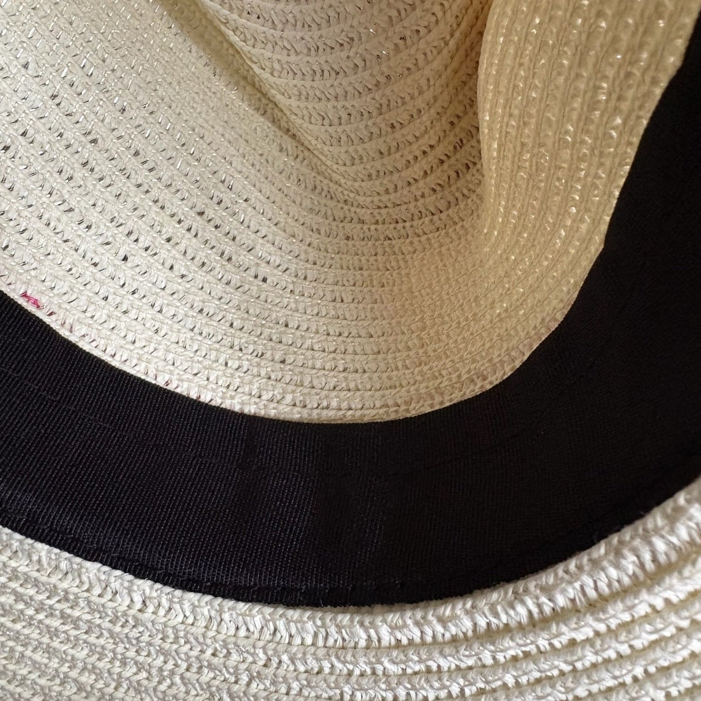 Fedora beige Straw Hat with Pink Ribbon Band CFSH12